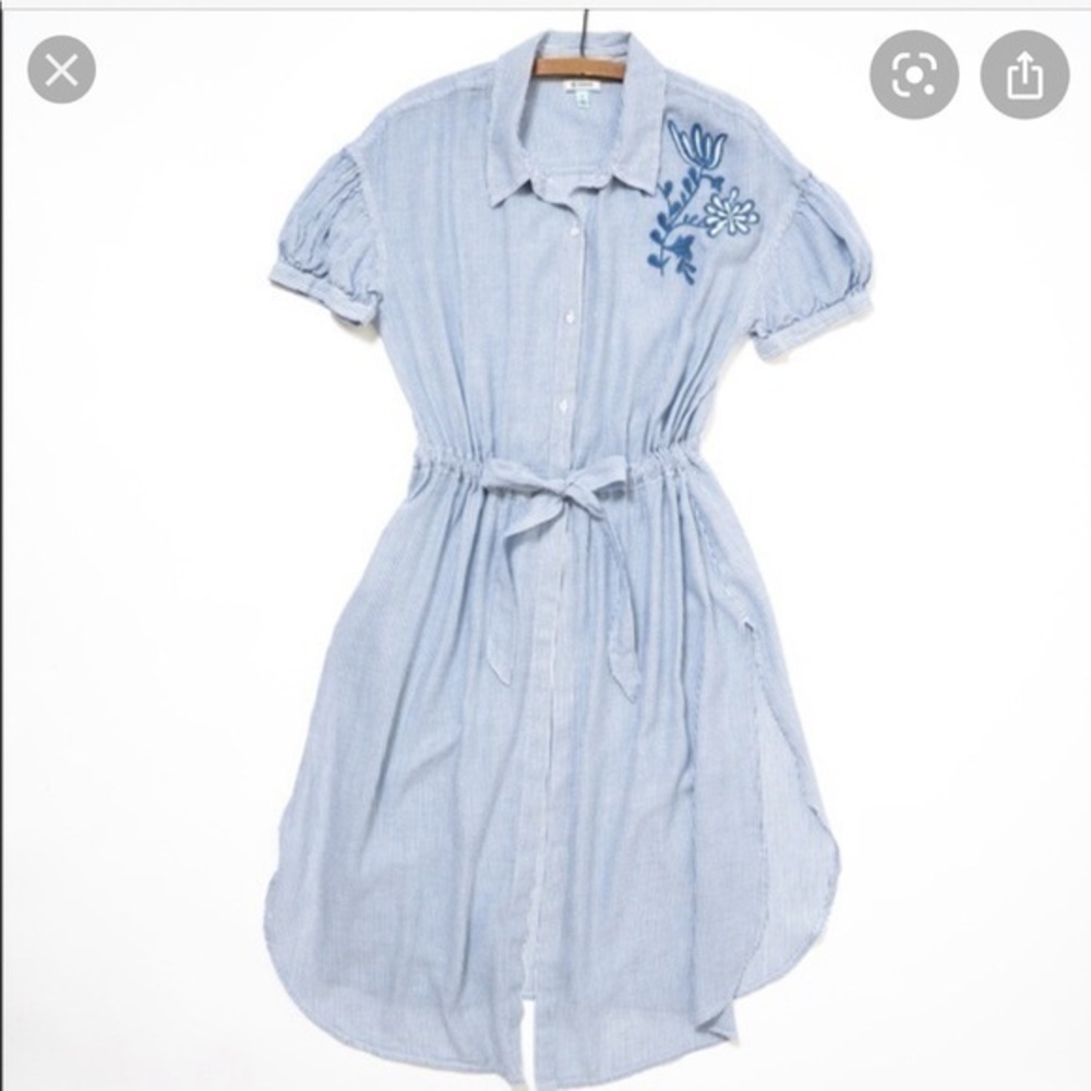 Susina pinstripe tie waist split skirt /coverup